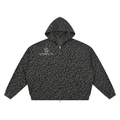 Unisex Leopard Print Waffle Full Zip Hoodie