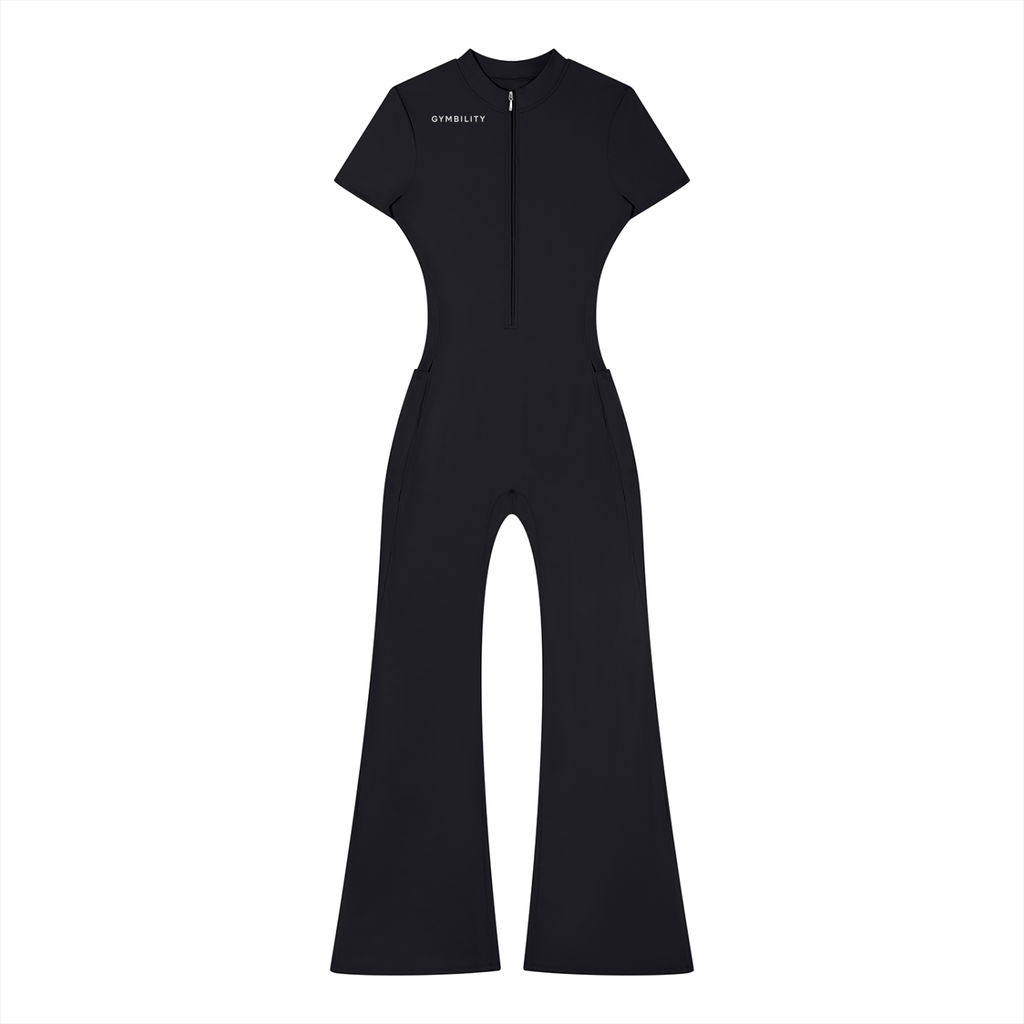 Women’s Tight Flared Leg Quarter-Zip Jumpsuit