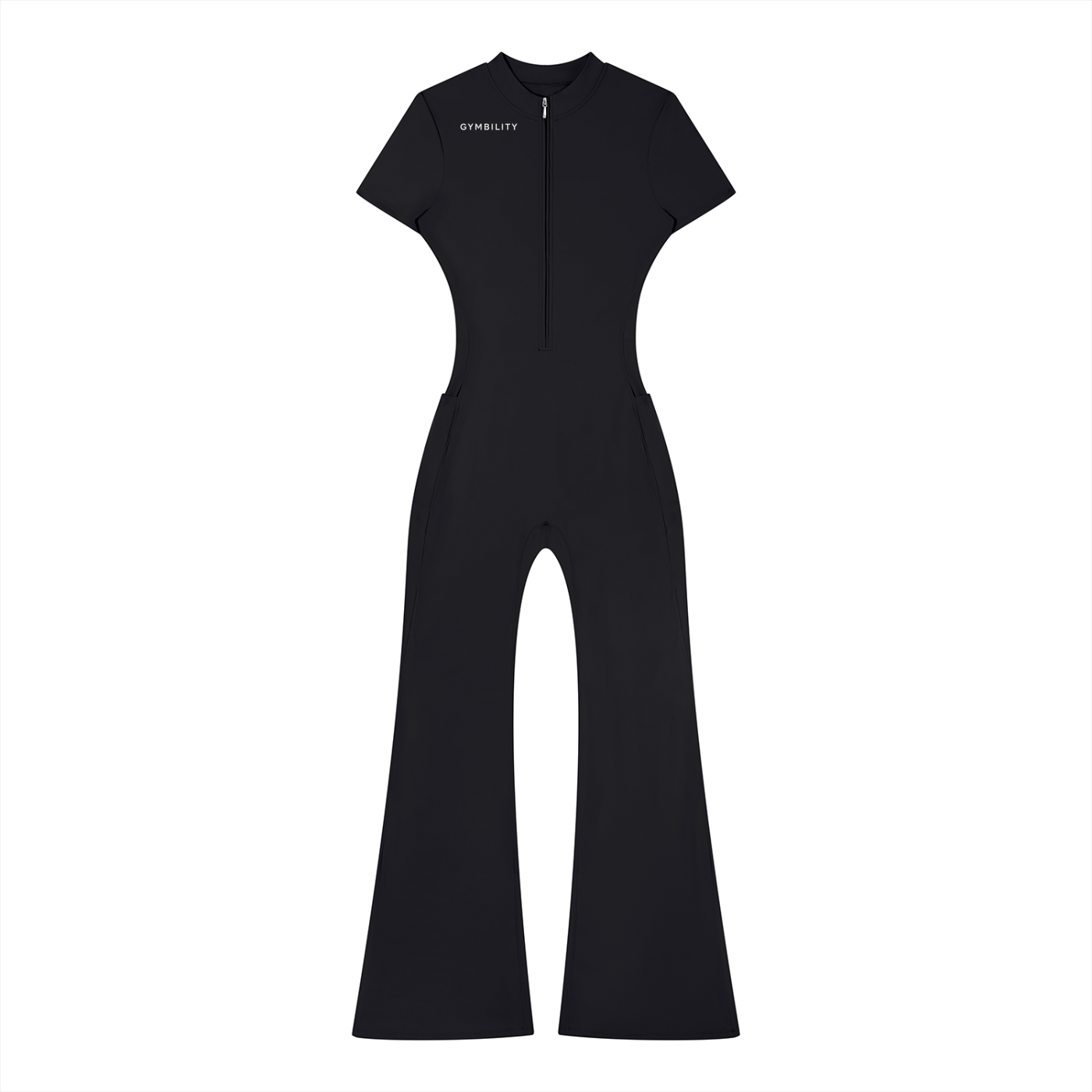 Women’s Tight Flared Leg Quarter-Zip Jumpsuit