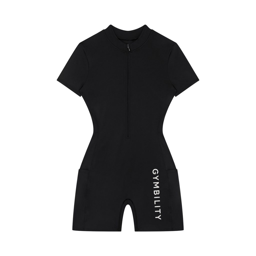 Women's Quarter-Zip Short Sleeve Romper
